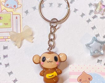 Kawaii Monkey Keychain| Handmade polymer clay trinket