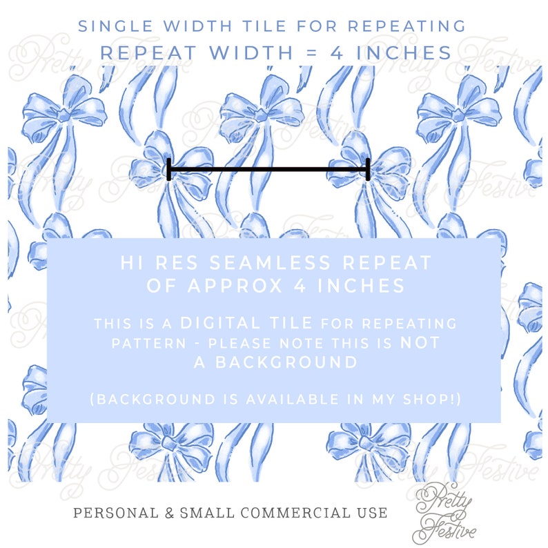 Blue Ribbon Bows Vine Trellis Seamless Pattern. Heirloom Toile ...