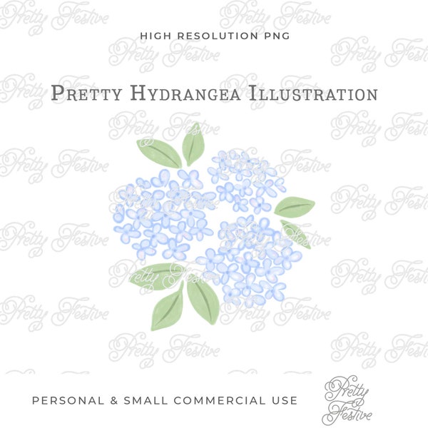 Blue Hydrangea clipart, nantucket style hydrangeas design, for personalised monogram stationery, printables, pretty sublimation 078