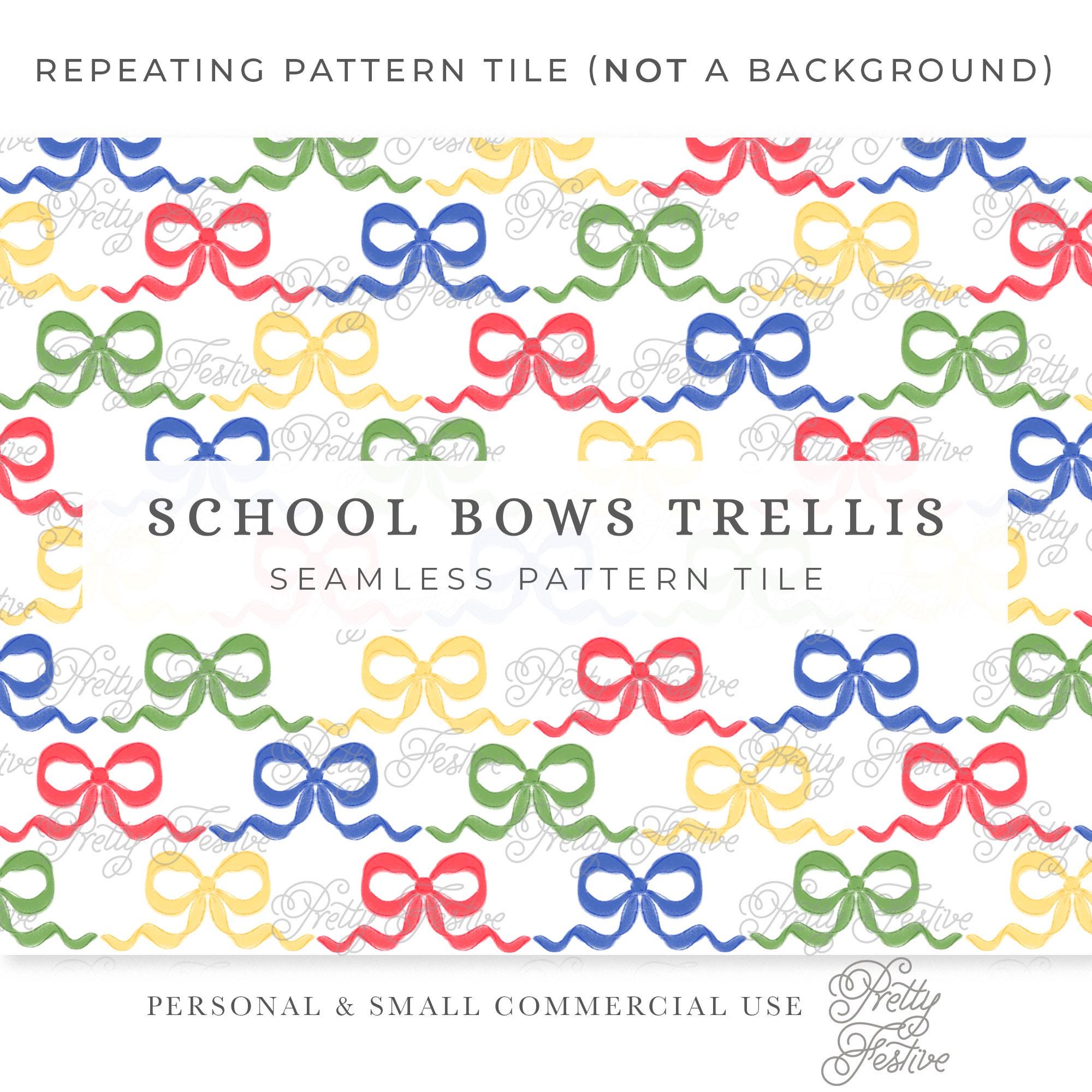 School Bows Trellis Lattice Seamless Repeating Pattern Tile, Grand ...