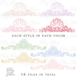 Rococo Baroque Frame Clipart, Set of 8, Wedding Wreath Frame Clipart Set, Stationery Design, Printable Paper Goods, Monogrammed Gifts 098