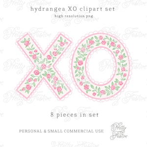 Valentine Pink Floral XO Clipart Png Sublimation Design. Faux Embroidery Patches Valentines, Preppy Grandmillennial for cards, tags, 112