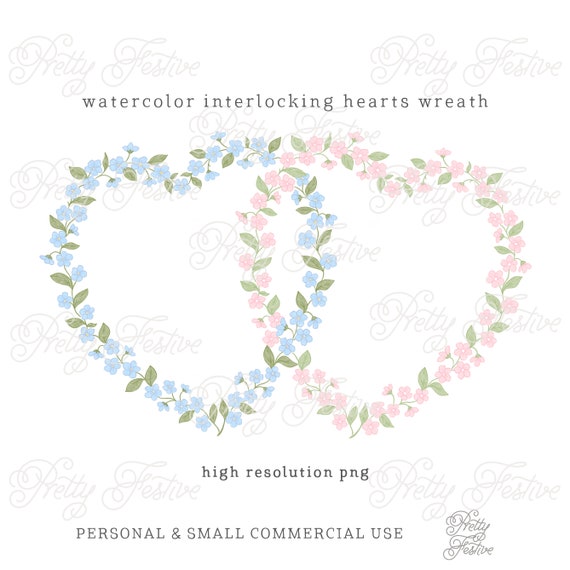 Handpainted watercolor flowers Couple Mrs & Mrs Floral Valentines Wedding Invitation Entwined Heart Wreath Clipart PINK Watercolour LGBTQ