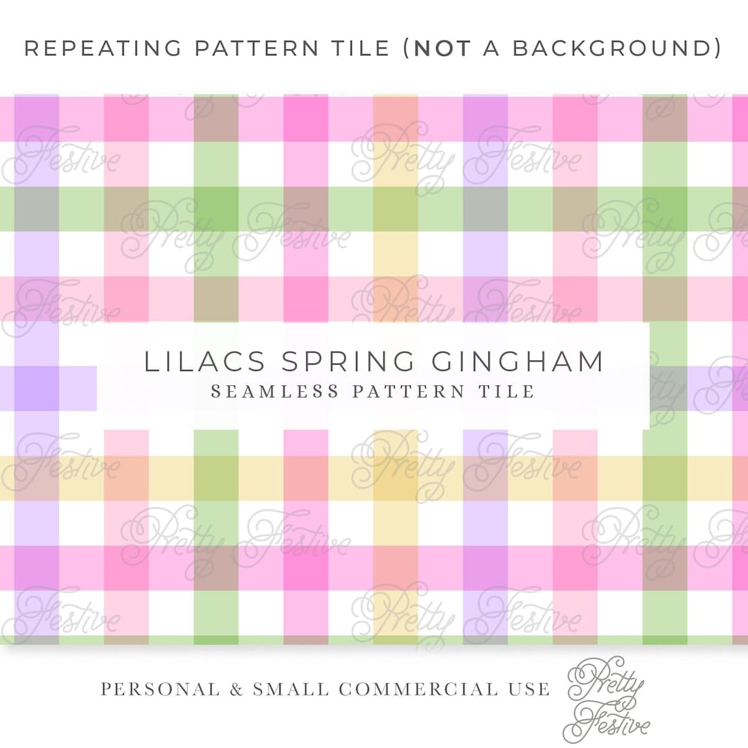 Lilac Green & Pink Spring Gingham Seamless Pattern in Pastel Colors ...