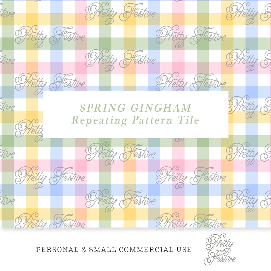 Gingham Seamless Pattern in Spring Easter Pastel Colors, Blue. Green ...
