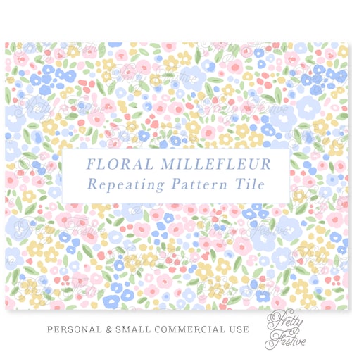 Millefleur Floral Seamless Fabric Print Preppy Seamless - Etsy