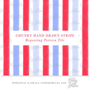 Chunky Red White and Blue Seamless Pattern textured & hand drawn in Patriotic 4th July Preppy Grand millennial Heirloom Fabric Print 150