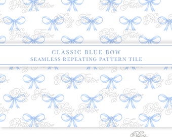 Blaues Schleifengitter, nahtloses Wiederholungsmuster, klassisches Erbstück Vintage blaue Schleife, Stoffdruck Junge, personalisiertes Briefpapier, Geschenkverpackung 136
