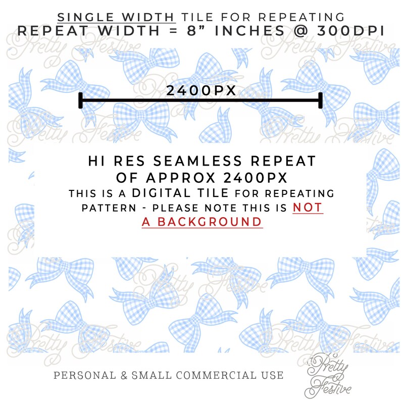 Blue Plaid Gingham Bows Seamless Pattern. Classic Blue Baby Bows ...