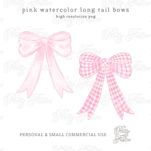 Watercolor Pastel Pink Bows Clipart PNG Pastel Ribbon Bow, Silk Bow, Bow  Frames Clipart, Girly Clipart, Cute Pink Bows commercial Use PNG 