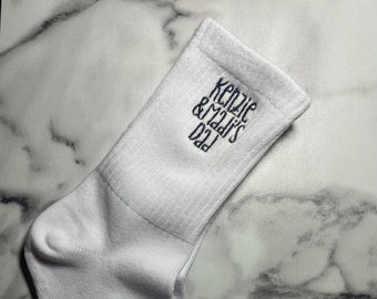 Custom Name Socks, Crew Socks, Personalized Socks, Custom Embroidered Socks, Socks with Text Embroidery, Custom Text Socks, Fathers Day Gift