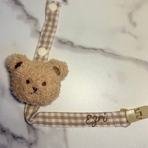 Embroidered, Custom Name Baby Clip, Monogrammed Pacifier Clip Holder