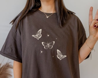 Butterfly Top Fairycore Clothing Celestial Shirt Mystical Shirt Grunge Fairycore Clothing Fairycore Grunge Clothing Light Academia Clothing