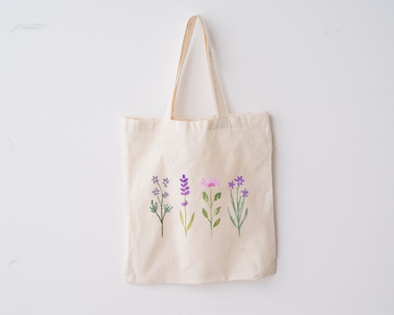 Floral Tote Bag Flower Tote Bag Trendy Tote Bag Nature Tote Bag Aesthetic Tote Bag Simple Cottagecore Bag Botanical Tote Bag Goth Bag