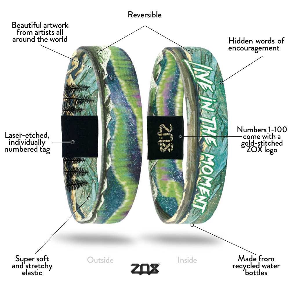 Live in the Moment Wristband ZOX Elastic Bracelets Uplifting