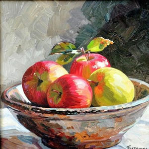 Apples in a bowl still life