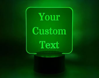 Custom LED Acrylic Sign with Remote – Personalized Light Up Night Light, Wedding Table Numbers, Business Logo Sign, USB or Battery Powered