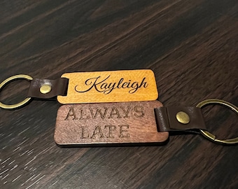 Personalized Wood Keychains - Custom Keychain Gift for Birthday or Anniversary Gift, Personalized Gift
