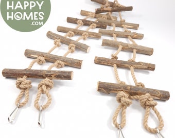 Large 60/120 cm Natural Jute Rope Wood Bridge Ladder Climbing Toy for Rat Chinchilla Degu Bird Parrot Cockatiel