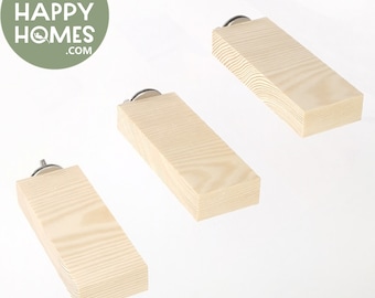 10 or 12 x 4.5cm (3pk) Pet Shelf Ledge Platform Wood Kiln Dried Pine for Rat Chinchilla Mouse Gerbil Hamster Bird Budgie Cockatiel Stainless