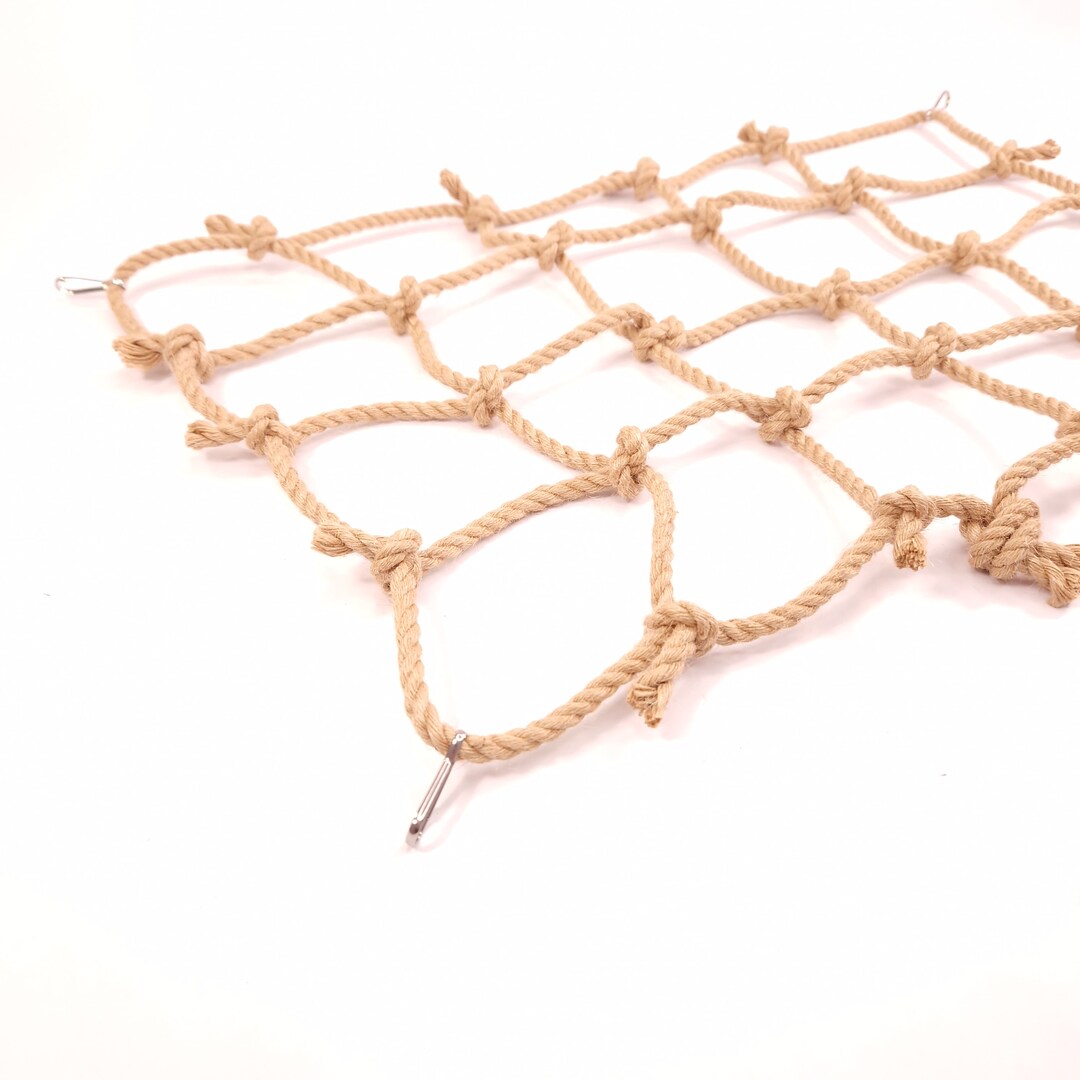 Natural Jute Rope Net 50 X 30 Cm Cage Accessory Climbing Net Etsy