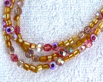 Collar vintage de cristal Aurora Borealis de los años 50