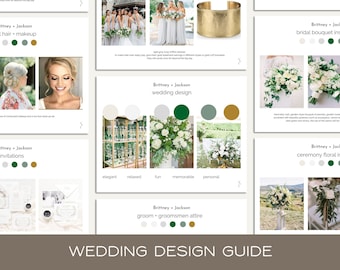 Wedding Mood Board, Wedding Design Guide, Editable Canva Template, Digital Download
