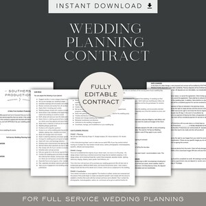 Wedding Planning Contract, Editable Wedding Planning Contract, Full Service Wedding Planning Contract, Digital Download