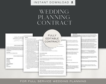 Editable Wedding Planning Contract, Full Service (Digital Download)