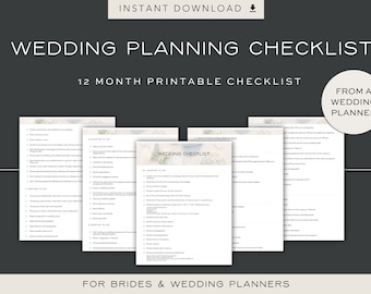 Printable Wedding Planning Checklist - Etsy