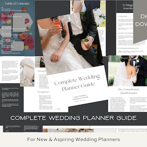 Libro de planificación de bodas, proceso de planificación de bodas, guía de planificación de bodas, cómo iniciar un negocio de planificación de bodas, descarga digital