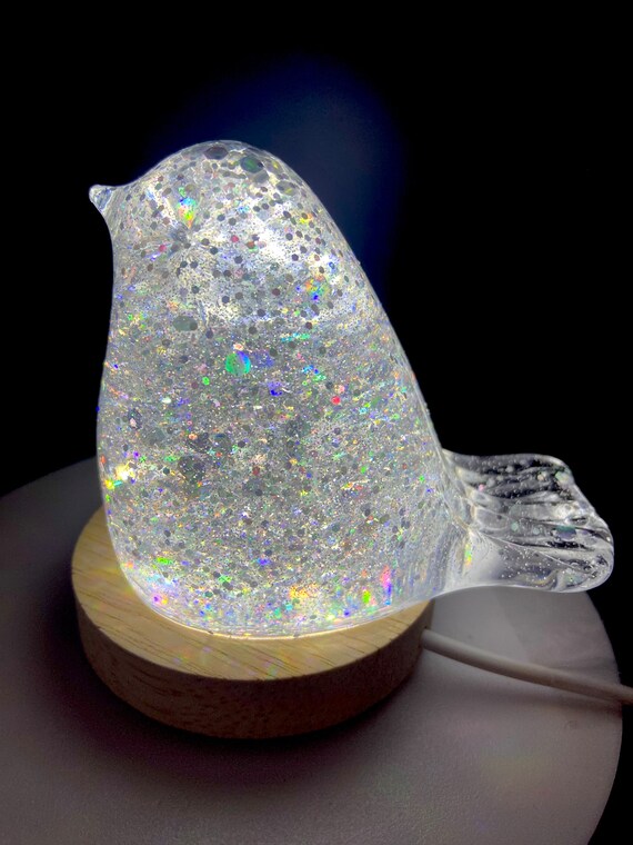 Bird Table Lamp, Glitter Bird Light, Bedside Table Light, Mood