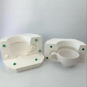 Plaster Coffee Mug Mold: Ceramic Slip Casting Mould (350ml, 11x7.1cm)
