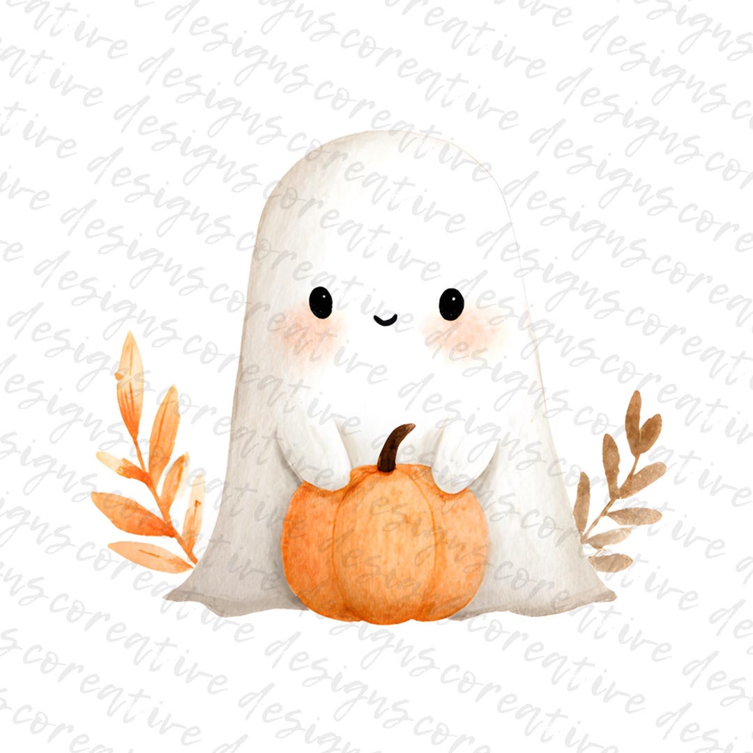 Fall Gost 15 Cute Ghost Clipart, Spooky Ghost, Fall Ghost Clipart, Watercolor ...