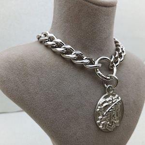 Chain Necklace with Roman Empire, Coin pendant, Ancient Rome, Handmade jewelry, Choker Necklace, Replica Coin,Vintage style, Statement piece