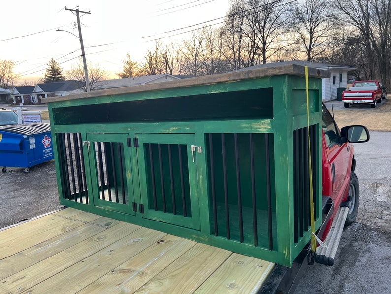 Double Dog Kennel TV Stand Etsy