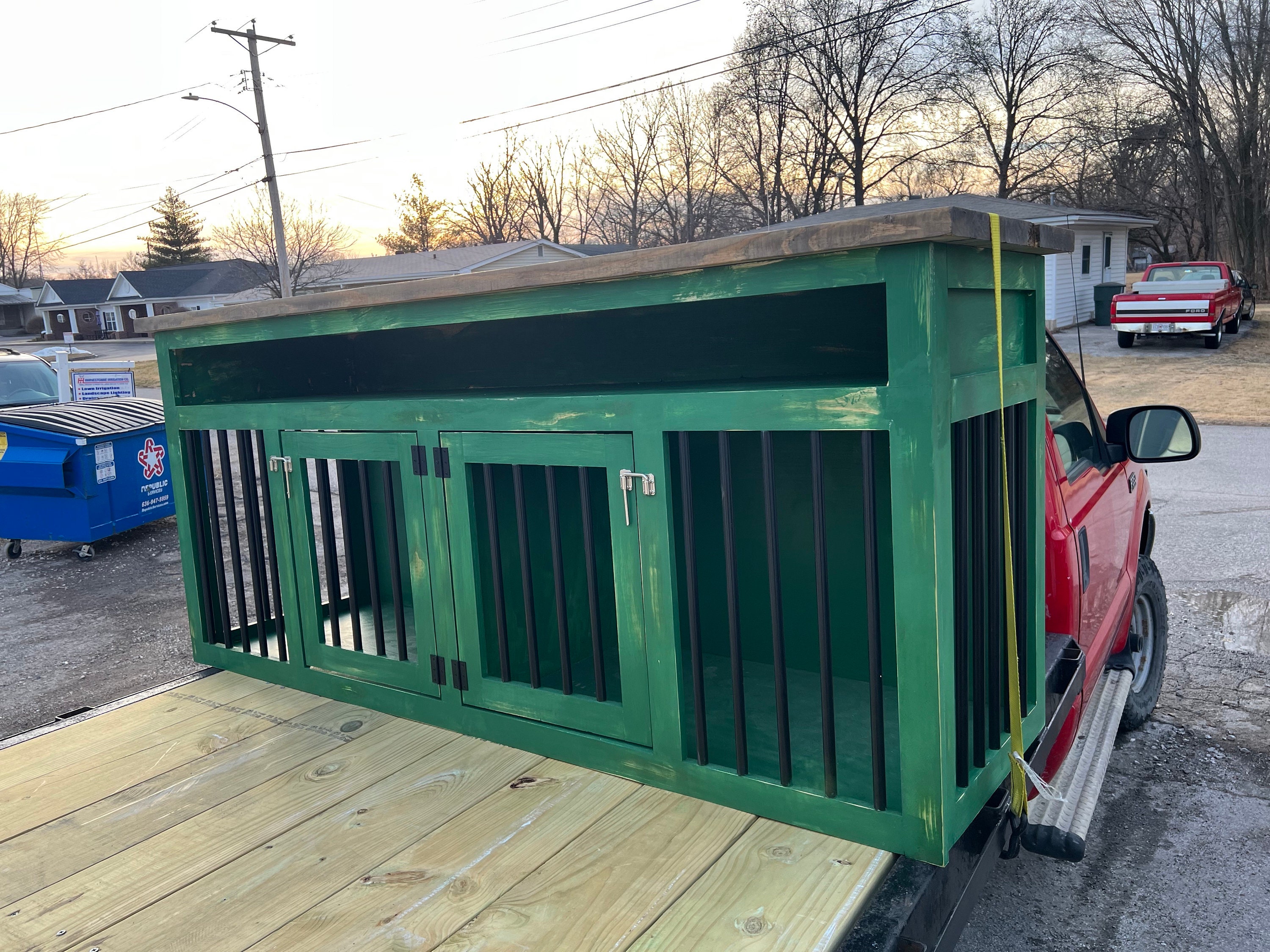 Double Dog Kennel TV Stand Etsy