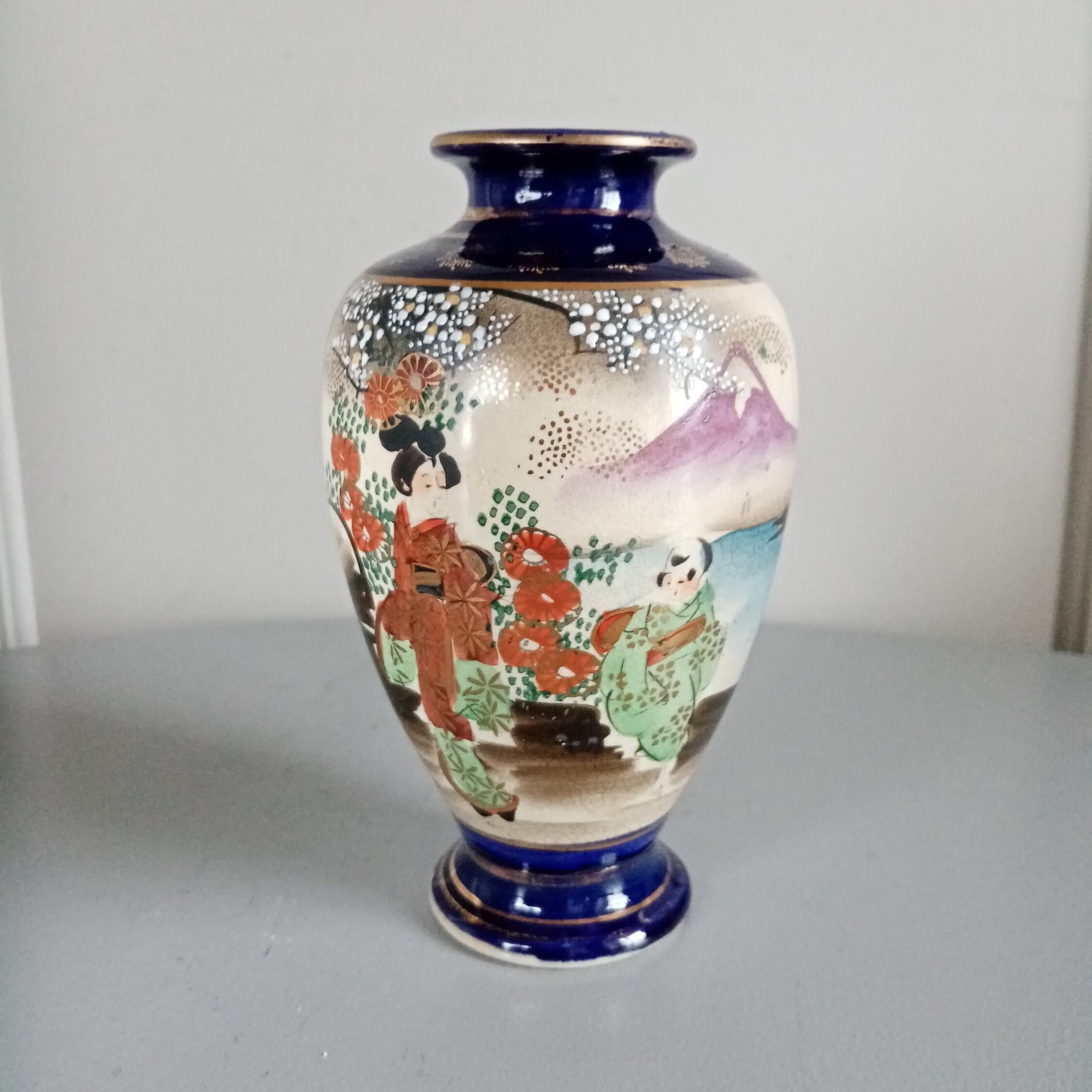 Blue satsuma vase - Etsy 日本