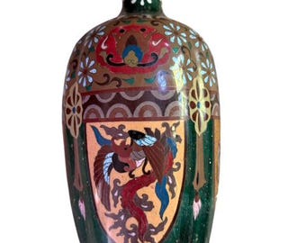 日本の七宝焼明治時代の龍花瓶（1868-1912） - Etsy 日本