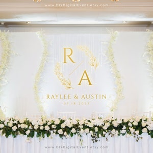 Wedding Monogram Logo | Elegant Floral Initial Design | Custom Bride ...