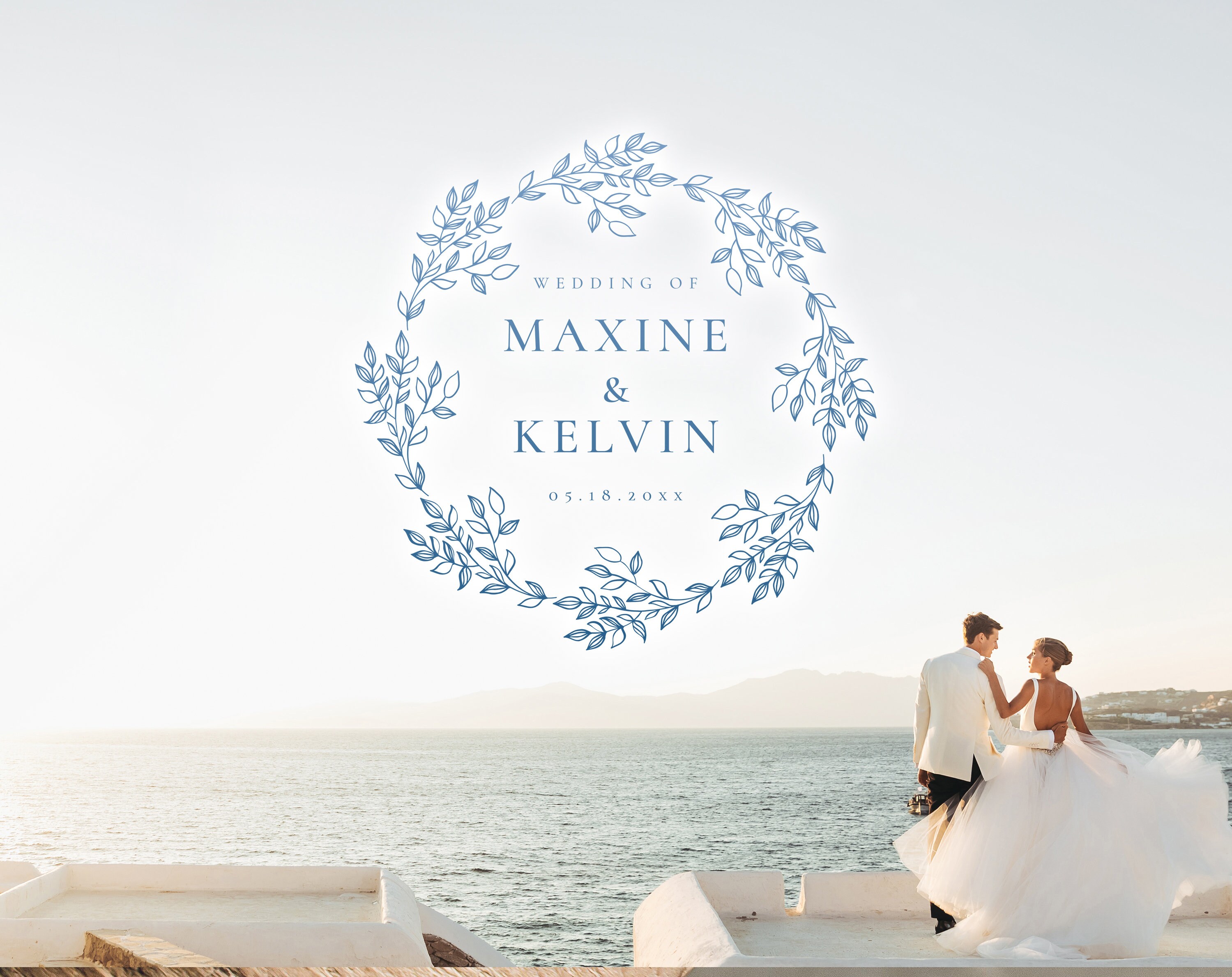 Wedding Monogram Logo | Elegant Floral Initial Design | Custom Bride ...