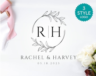 Elegant Wedding Logo, Floral Wedding Monogram Logo, Simple Custom Logo, Floral Logo, Premade Logo, DIY Logo, Editable Logo, INSTANT DOWNLOAD