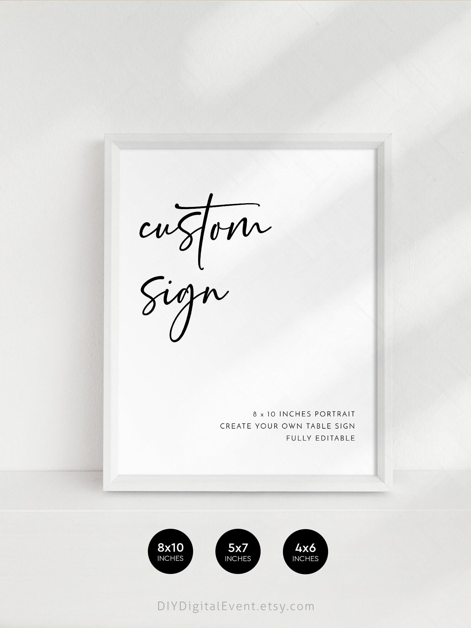Minimalist Custom Sign Template Printable Editable Custom Sign for ...