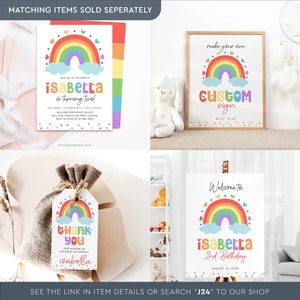 Editable Rainbow Birthday Invitation Template. Printable Rainbow Birthday Invite. Heart Rainbow Star Birthday Party. Colorful Birthday. Instant Download. Edit and Download using Corjl