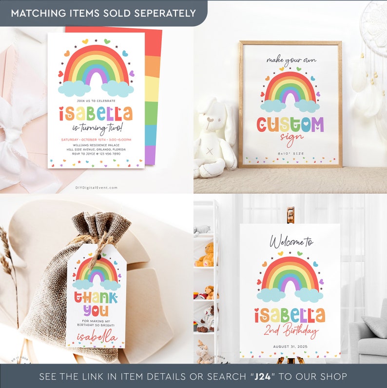 Editable Rainbow Birthday Invitation Template. Printable Rainbow Birthday Invite. Heart Rainbow Star Birthday Party. Colorful Birthday. Instant Download. Edit and Download using Corjl