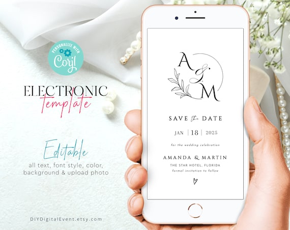 Electronic Save the Date Template Editable Save the Date - Etsy