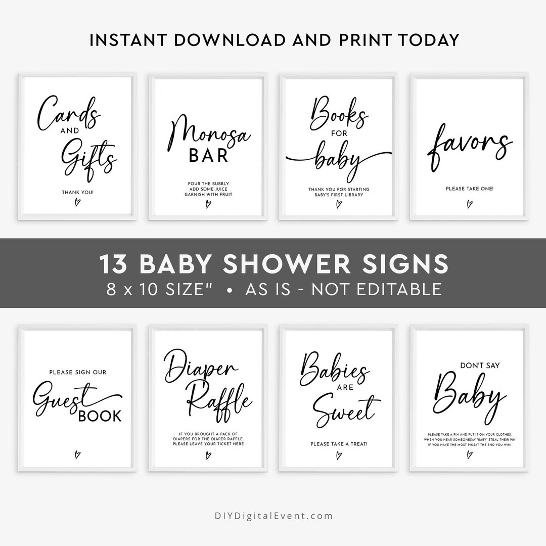 DIY Baby Shower Table Signs With Free Printables Katie Crenshaw