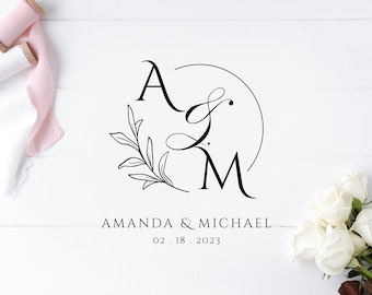 Monogramm Hochzeitslogo, einfaches Hochzeitslogo, bearbeitbares benutzerdefiniertes Logo, Blumenhochzeitslogo, elegantes vorgefertigtes Logo, DIY Logo, INSTANT DOWNLOAD, EL4
