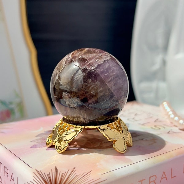 Rare Super Seven Crystal Sphere from Brazil | Genuine Super 7 Crystal | Melody Stone | Manifesting Crystal | Third Eye Chakra Stone