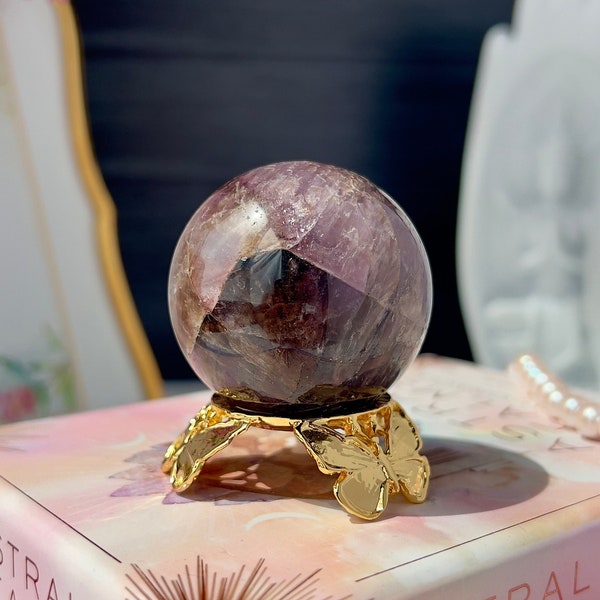 Rare Super Seven Crystal Sphere from Brazil | Genuine Super 7 Crystal | Melody Stone | Manifesting Crystal | Third Eye Chakra Stone